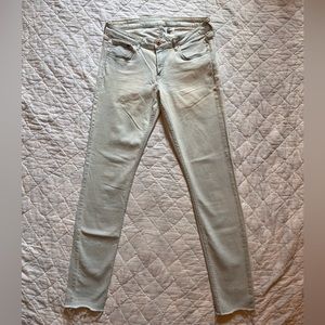 &Denim light wash skinny low waist ankle jeans